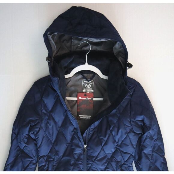 Moosejaw 7726255 Women's Sz S Blue Quilted Down Mid-Length Hooded Jacket - Picture 10 of 14